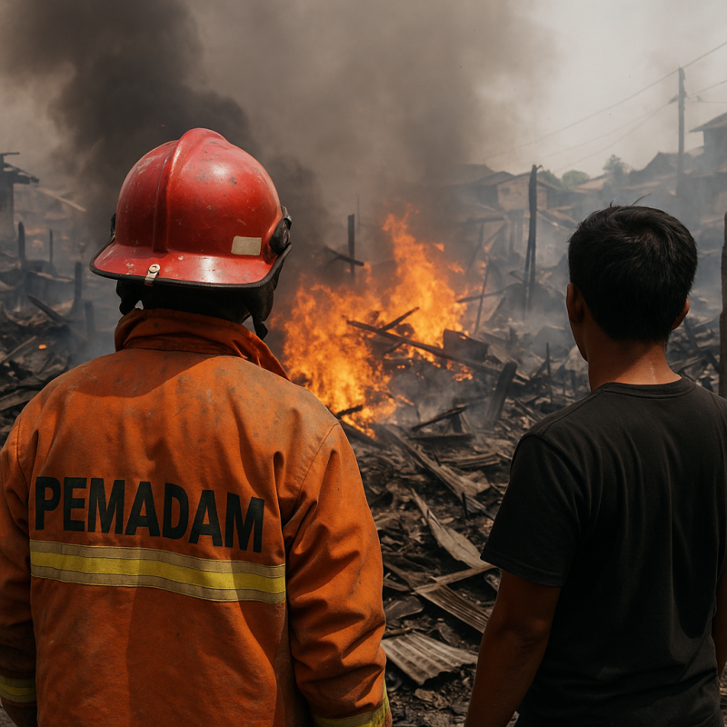Kebakaran Hebat di Tallo Makassar Hanguskan 56 Rumah Warga