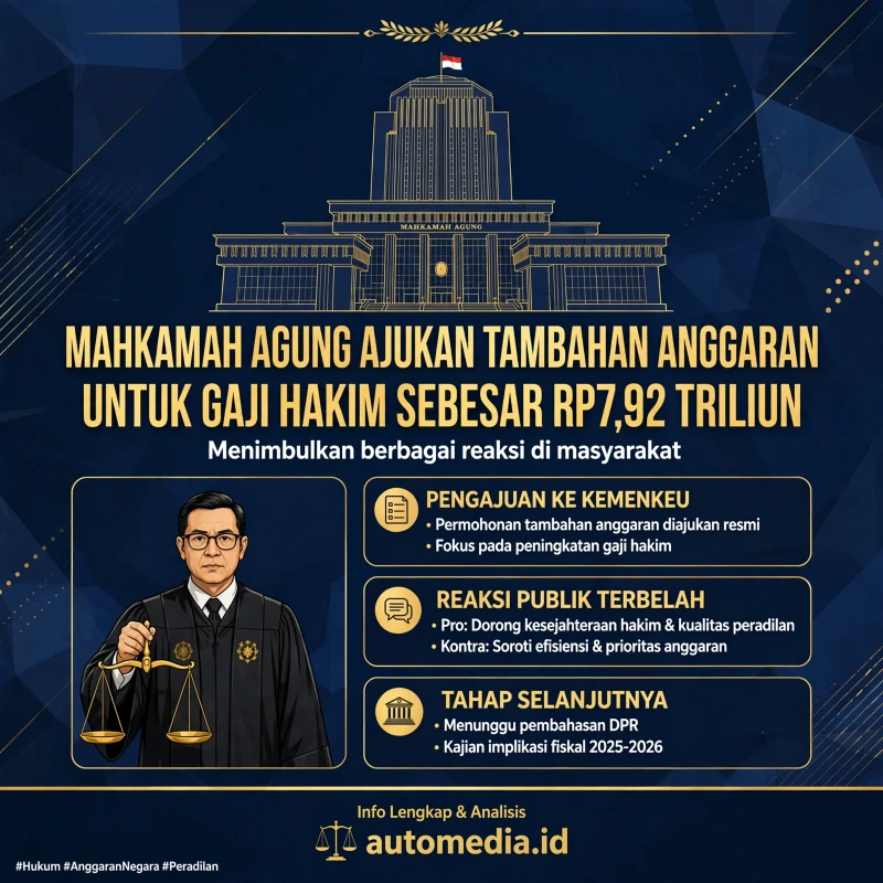 Gaji Hakim Naik: MA Minta Tambahan Anggaran Rp7,92 Triliun di APBN