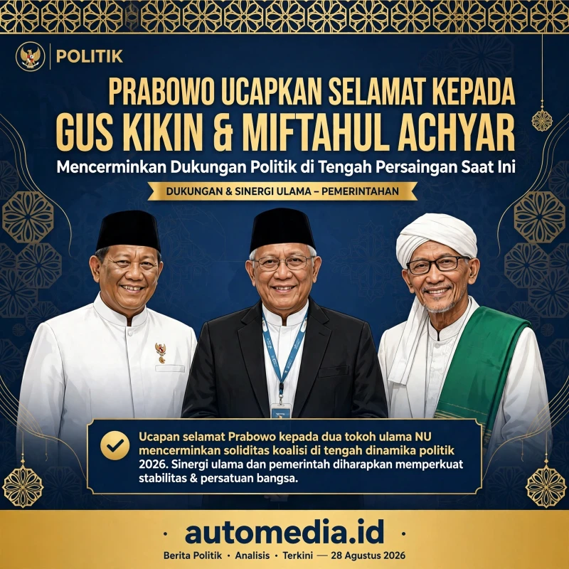 Prabowo Ucapkan Selamat ke Gus Kikin dan Miftahul Achyar