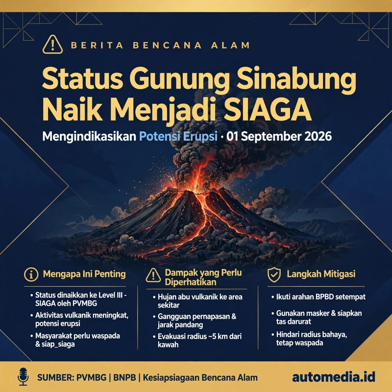 Status Gunung Sinabung Naik Jadi Siaga: Apa yang Perlu Diketahui?