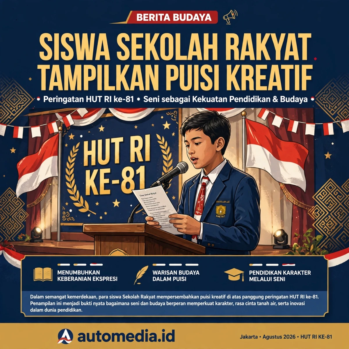 Puisi dari Siswa Sekolah Rakyat: Merayakan HUT RI ke-81