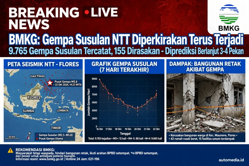 BMKG: Gempa Susulan NTT Diperkirakan Terus Terjadi