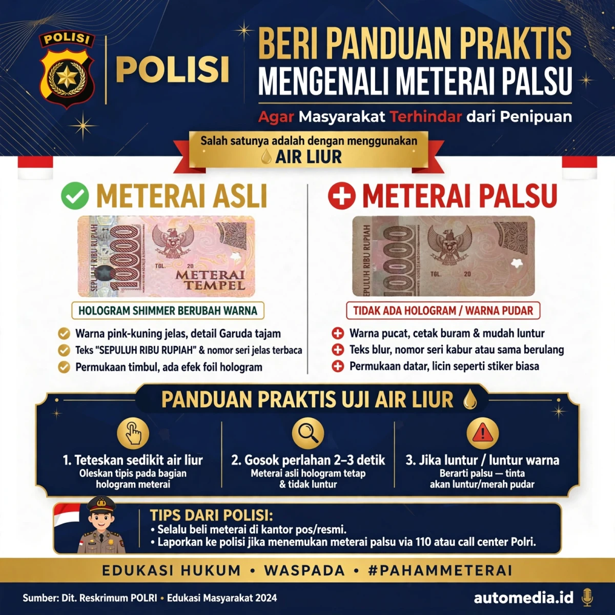 Cara Cerdas Identifikasi Meterai Palsu: Tips dari Polisi