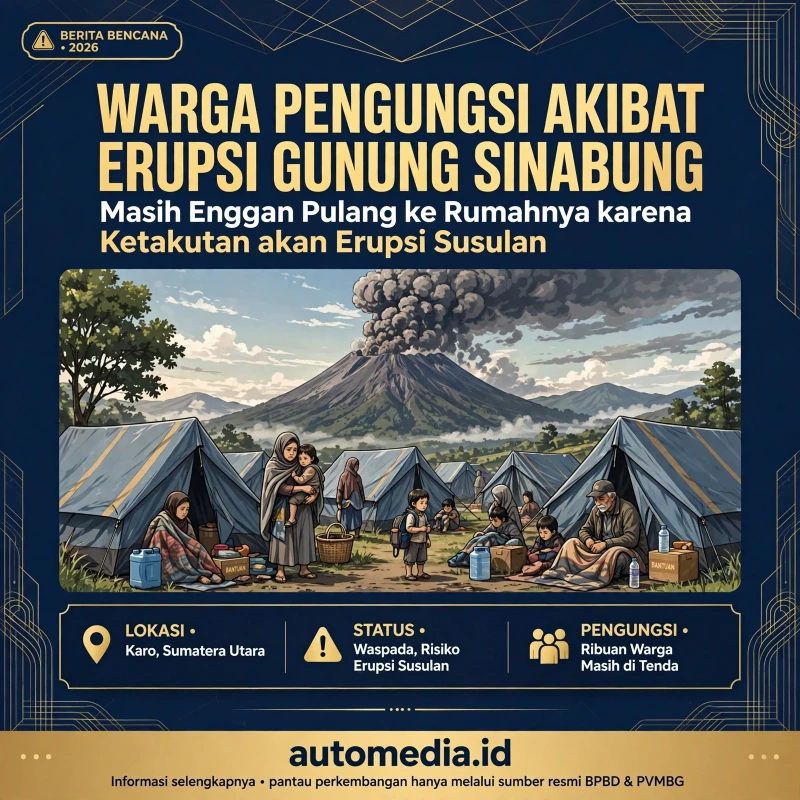 Warga Pengungsi Gunung Sinabung Masih Takut Kembali ke Rumah