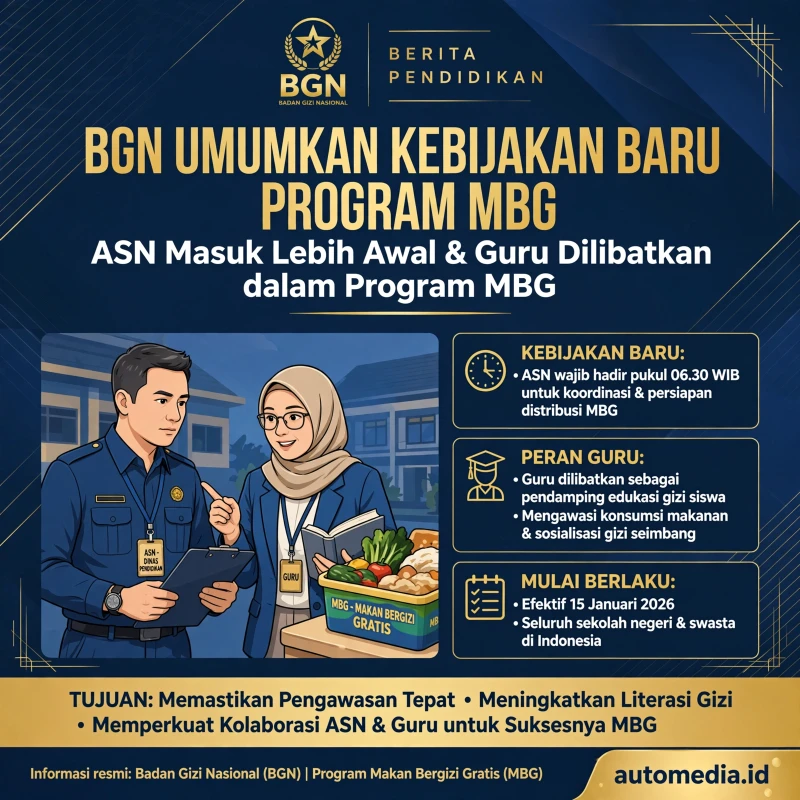 BGN Perketat Standar Program MBG: Kebijakan Baru untuk ASN dan Guru