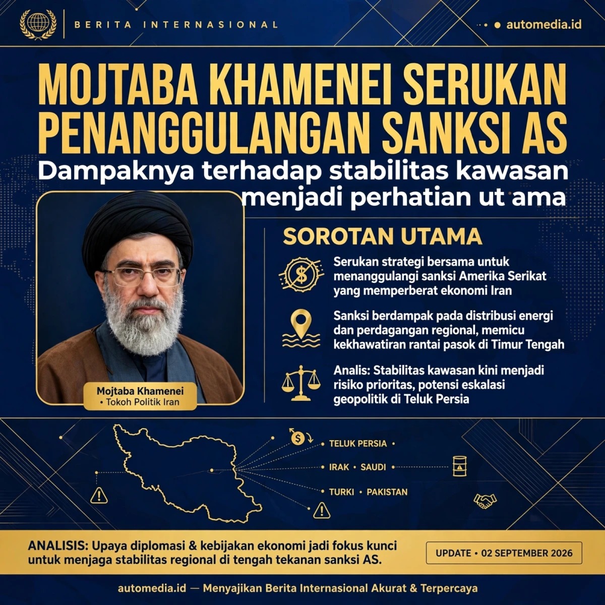 Seruan Mojtaba Khamenei Tanggapi Sanksi AS terhadap Iran