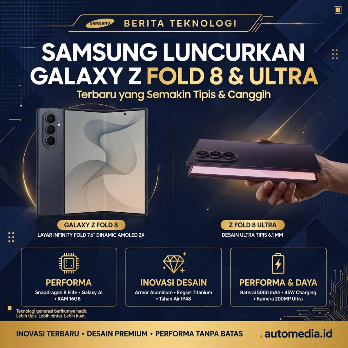 Galaxy Z Fold 8 & Ultra: Inovasi Terbaru Smartphone Lipat dari Samsung
