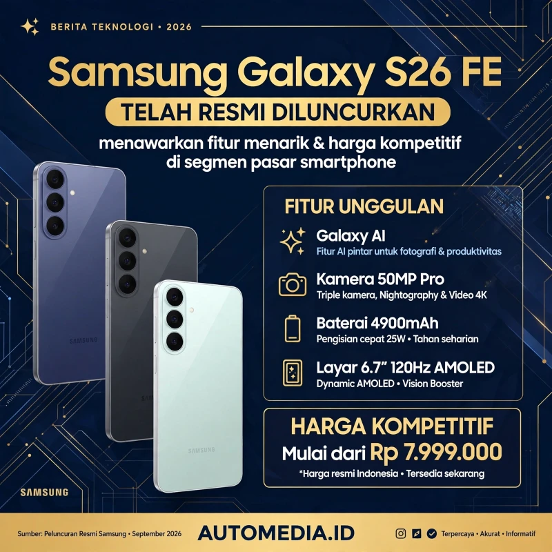 Samsung Galaxy S26 FE Resmi Meluncur: Spesifikasi dan Harga