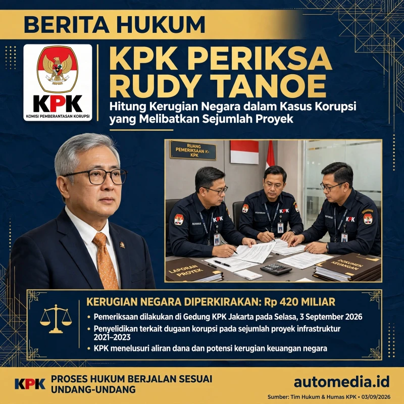 KPK Ungkap Pemeriksaan Rudy Tanoe untuk Hitung Kerugian Negara