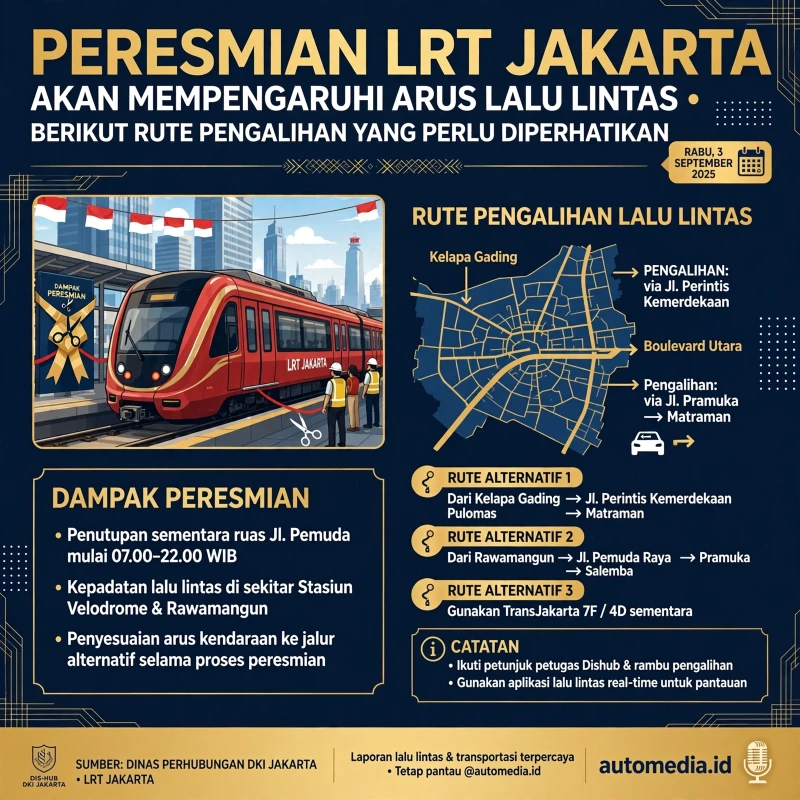Rute Pengalihan Arus Lalu Lintas Saat Peresmian LRT Jakarta