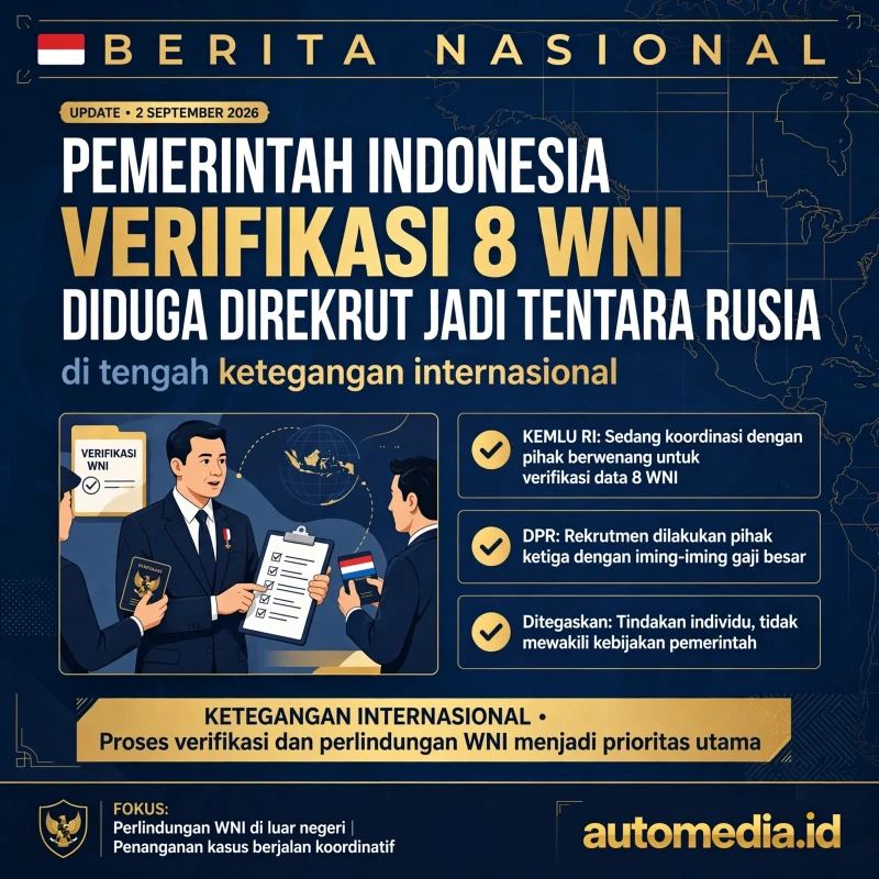 Pemerintah Verifikasi 8 WNI Diduga Direkrut Tentara Rusia