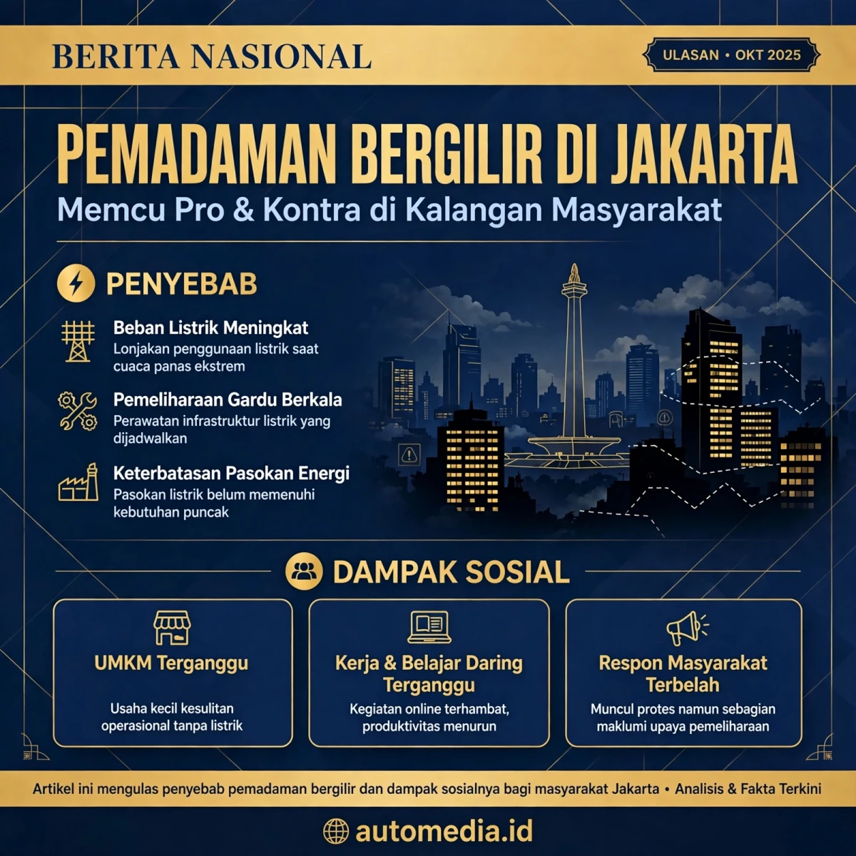 Pemadaman Bergilir di Jakarta: Penyebab dan Dampak Sosial