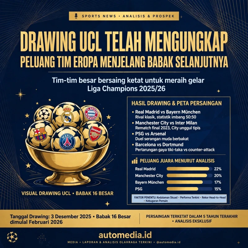 Drawing UCL: Peluang Tim Eropa di Babak Selanjutnya