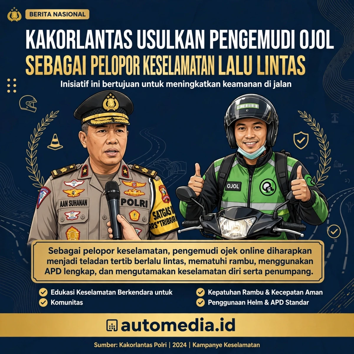 Kakorlantas Dorong Ojol Jadi Garda Keselamatan di Jalan