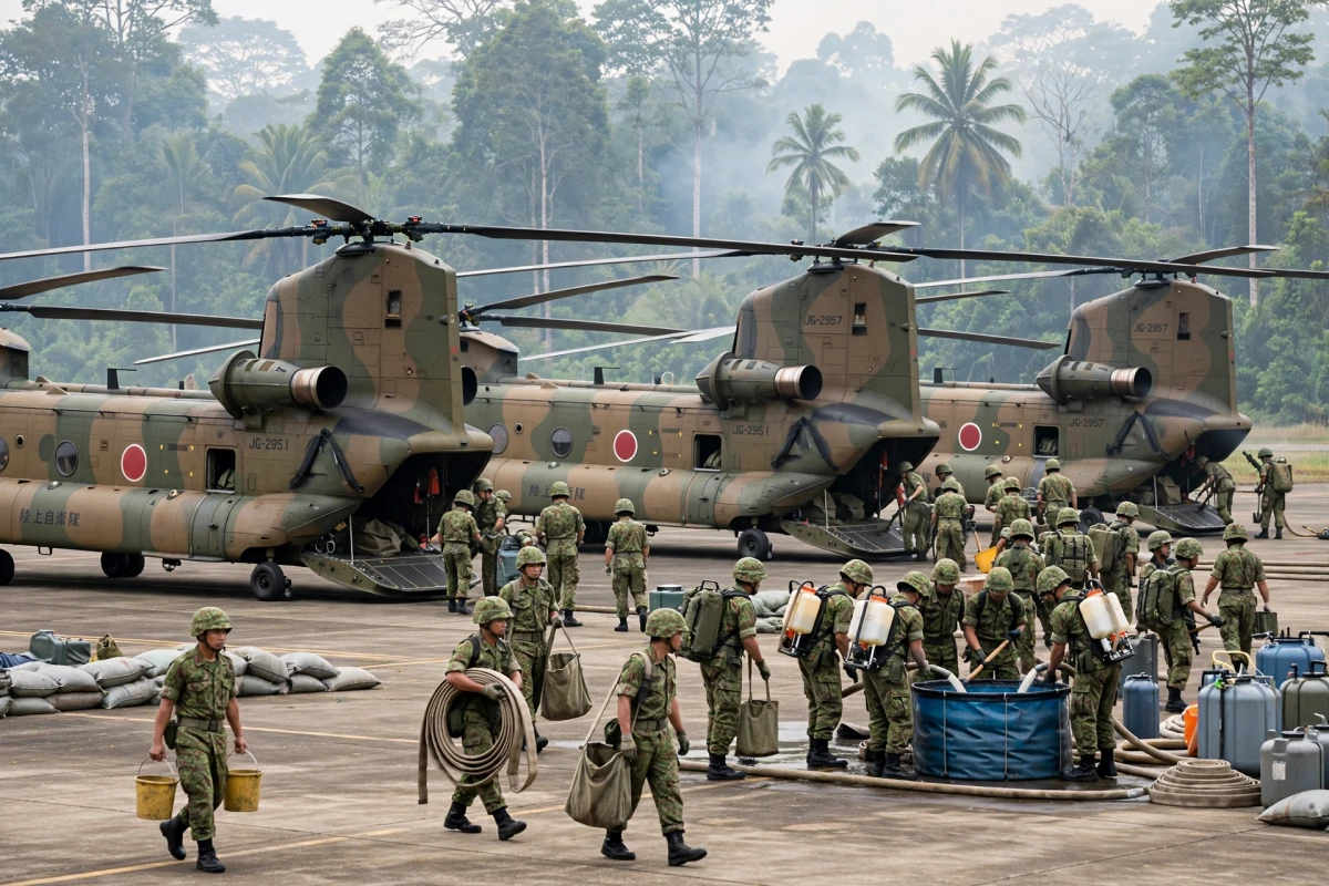 Tentara Jepang Tiba di Indonesia: Misi Membantu Padamkan Karhutla
