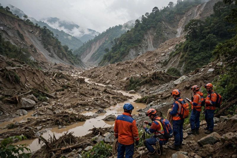 Longsor Dahsyat di Nepal: Detik-Detik Mencekam di Sungai Chaulani