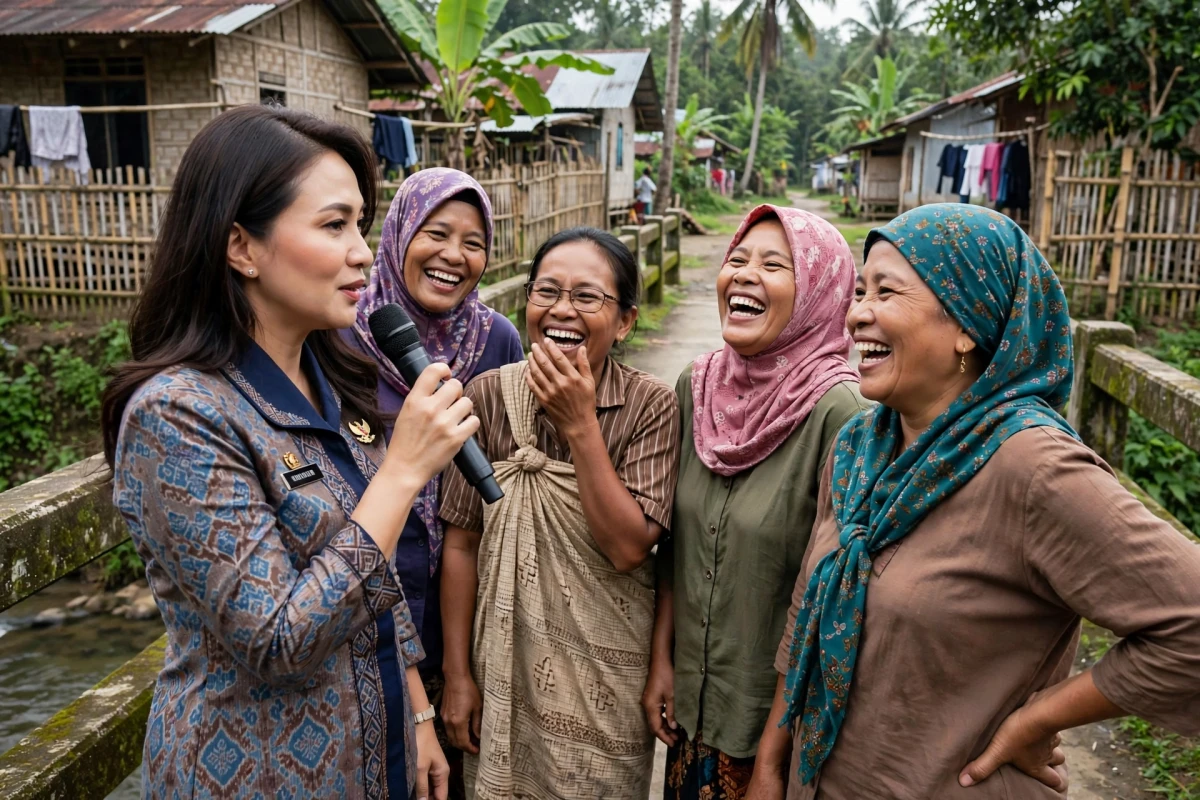 Momen Kocak Gub Sherly: Tanya Emak-Emak Soal Jembatan