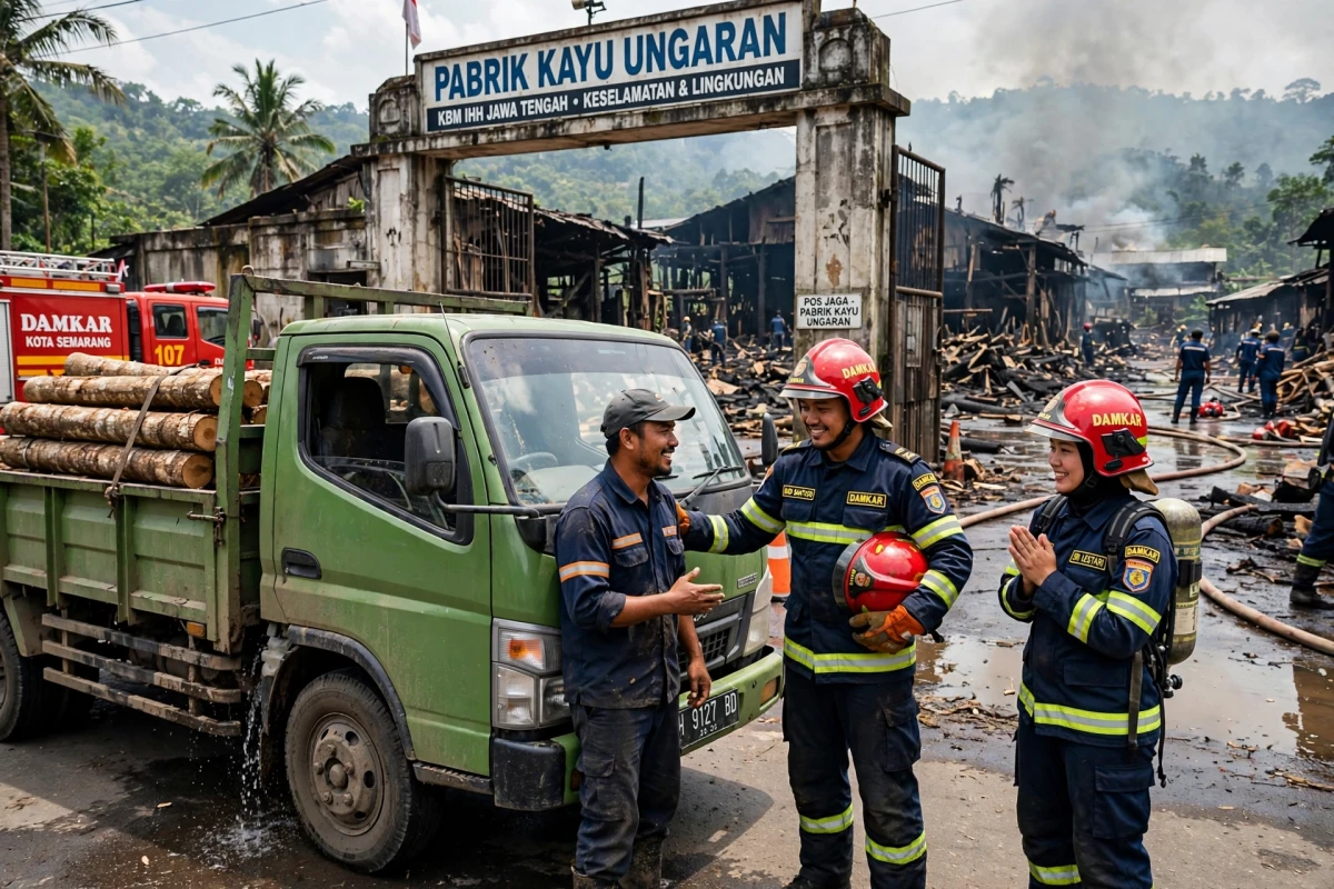 Kebakaran Pabrik Kayu Ungaran: Sopir Taruhkan Nyawa Evakuasi