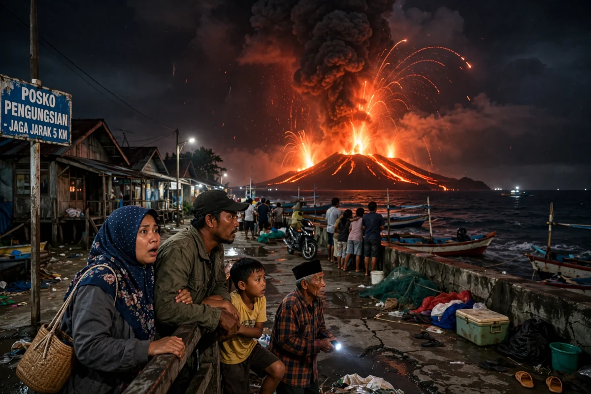 Gunung Anak Krakatau Kembali Erupsi: Lava Pijar dan Getaran Mengerikan