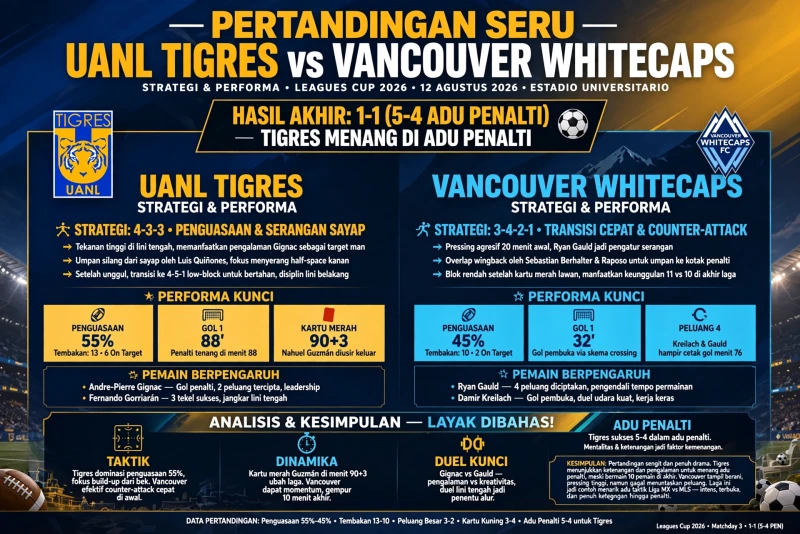 UANL vs Whitecaps: Duel Seru di Liga Internasional