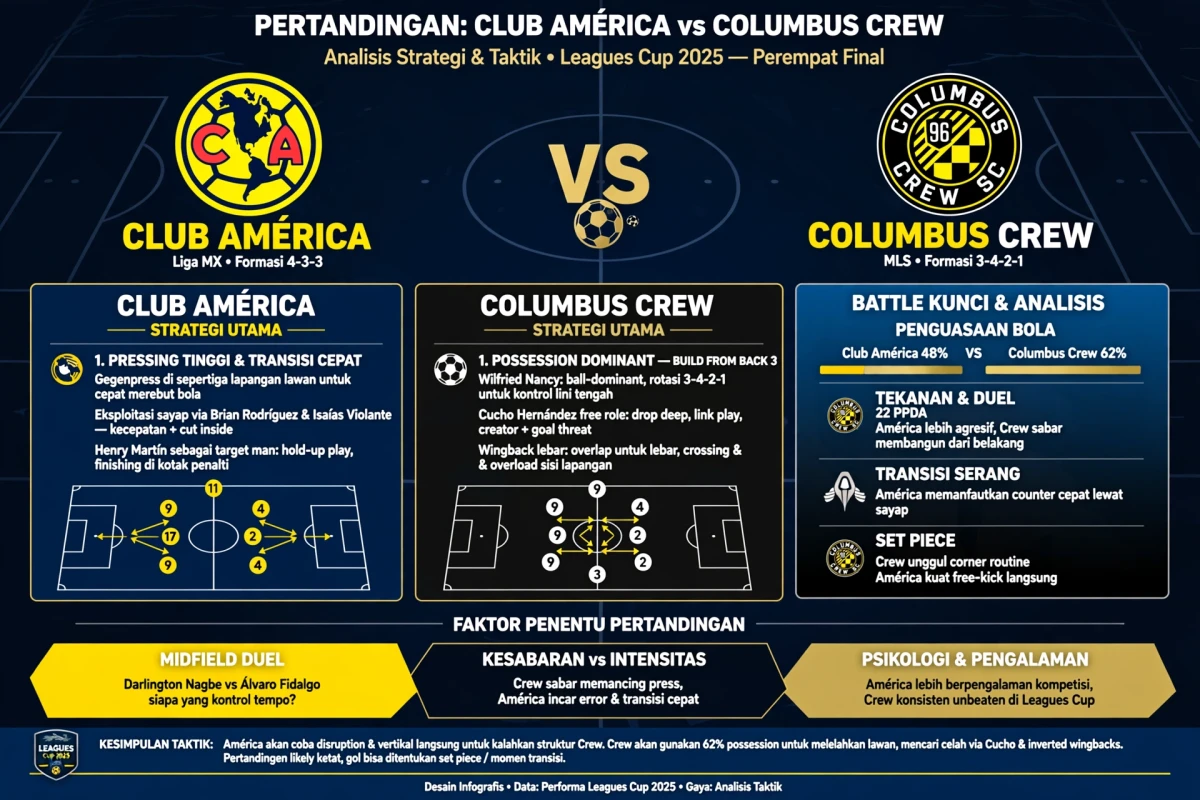 Club América Kembali Hadapi Columbus Crew dalam Pertandingan Seru