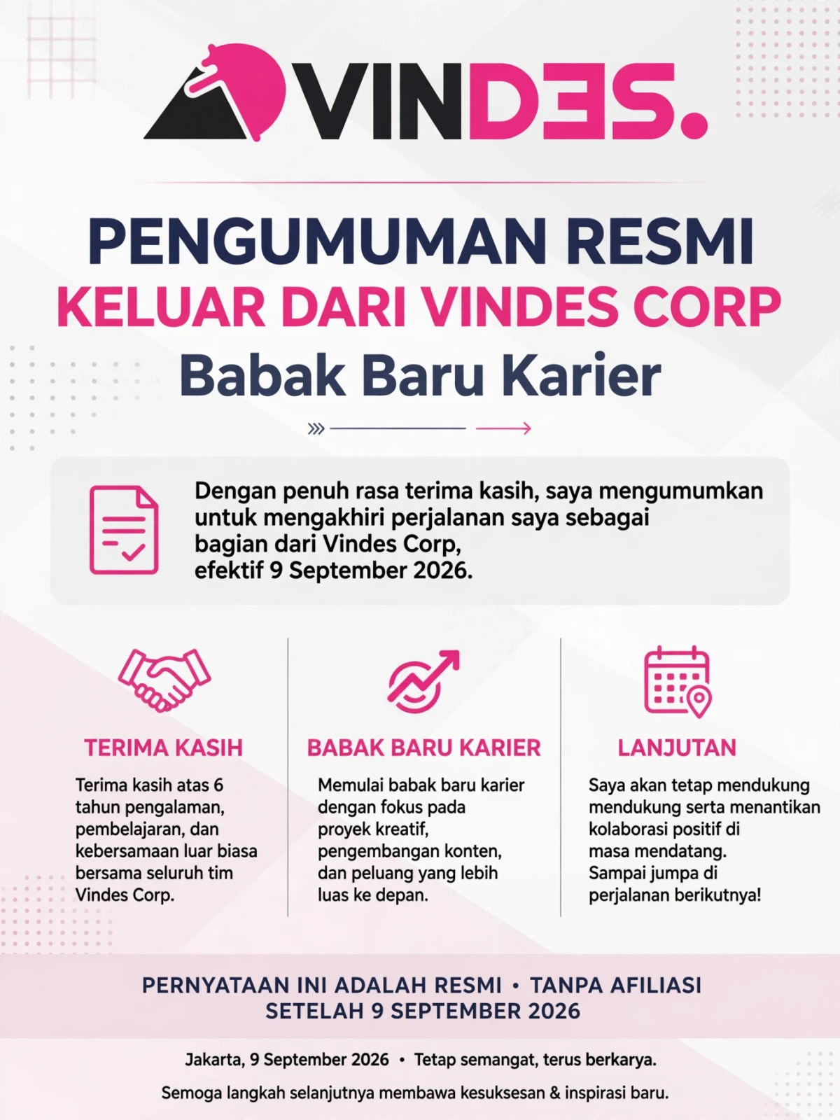 Desta Resmi Keluar dari Vindes Corp: Apa Langkah Selanjutnya?