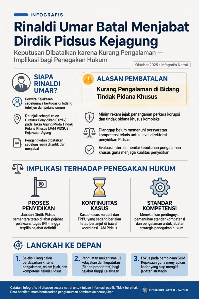 Kejagung: Rinaldi Umar Batal Jadi Dirdik Pidsus, Butuh Pengalaman