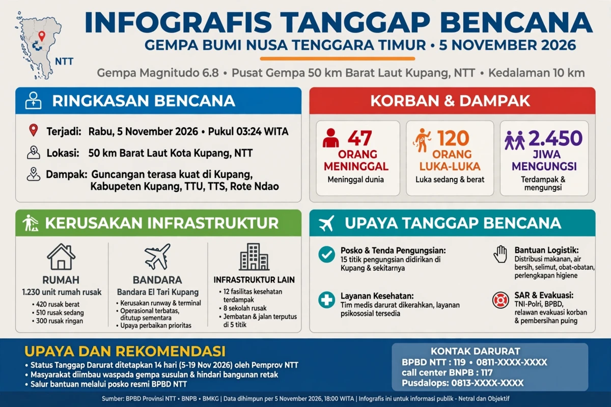 Update Terkini Gempa NTT: 47 Orang Tewas, Kerusakan Meluas
