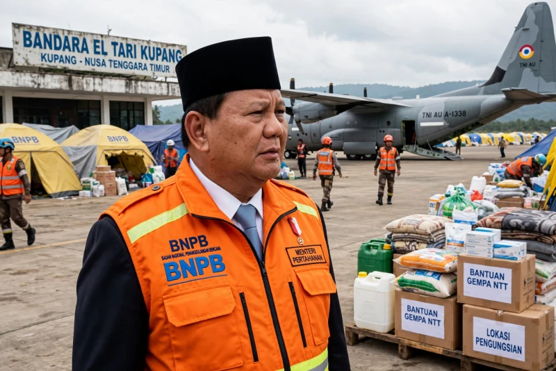 Prabowo Terbang ke NTT: Tindak Lanjut Penanganan Korban Gempa