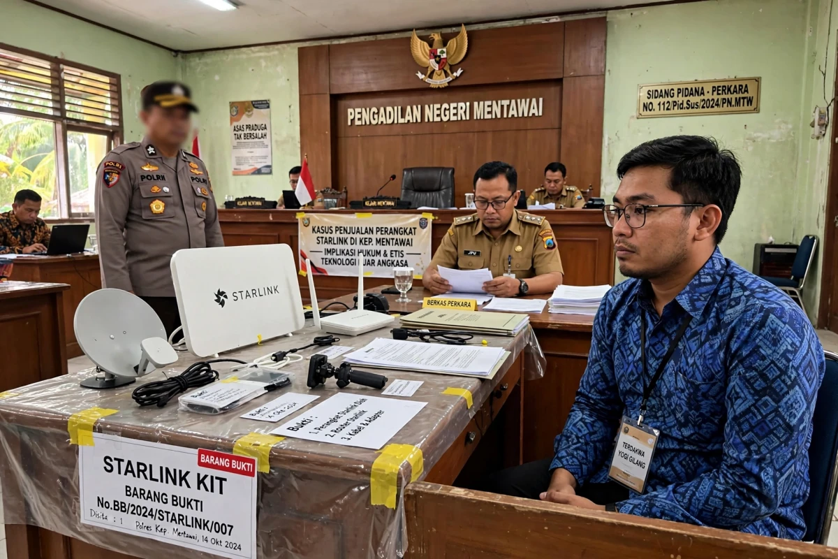 Yogi Gilang Diadili: Kasus Penjualan Starlink di Mentawai
