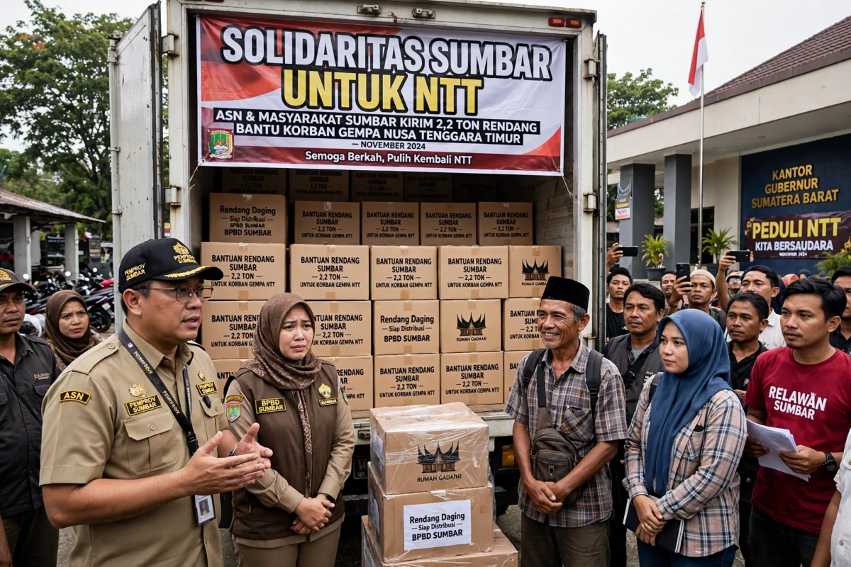 ASN dan Warga Sumbar Kirim 2,2 Ton Rendang untuk Korban Gempa NTT