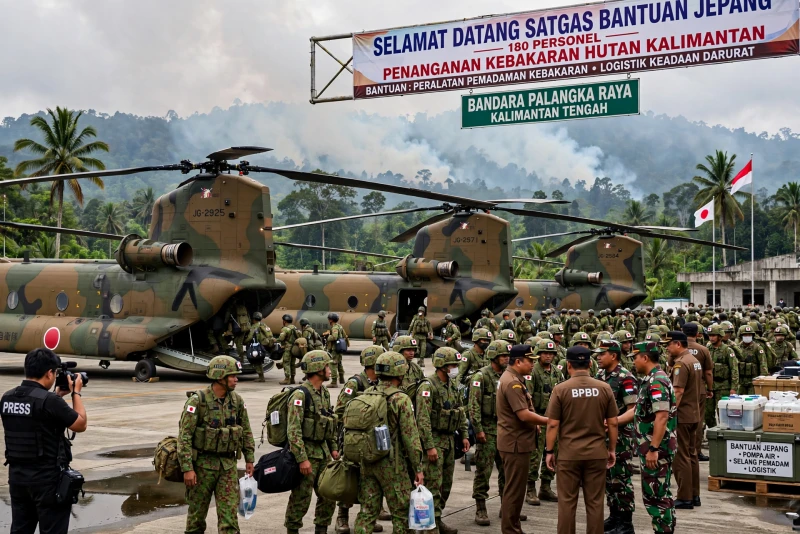 Misi Kemanusiaan: Tentara Jepang Tiba di Indonesia untuk Padamkan Karhutla