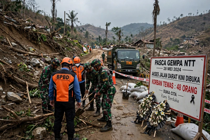 Update Gempa NTT: Akses Jalan Darat Dibuka, Korban Tewas 48 Orang