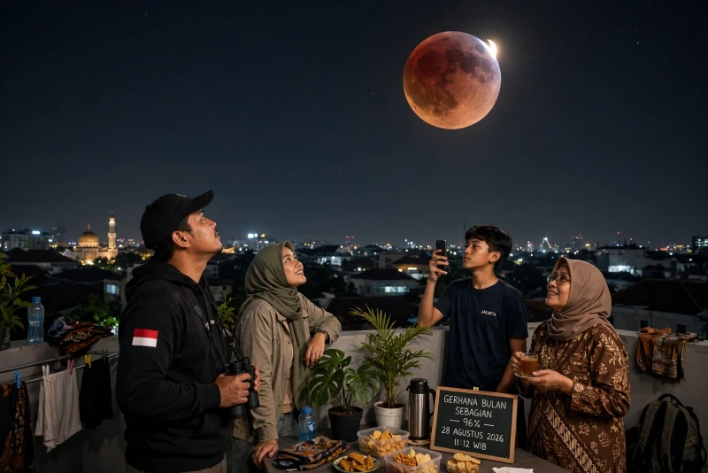Gerhana Bulan Sebagian 96 Persen Terjadi pada 27-28 Agustus 2026