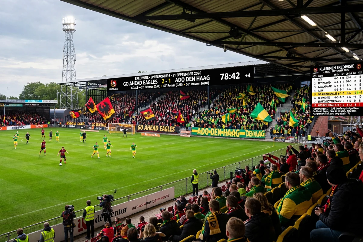 Klasemen Terbaru: Go Ahead Eagles vs ADO Den Haag