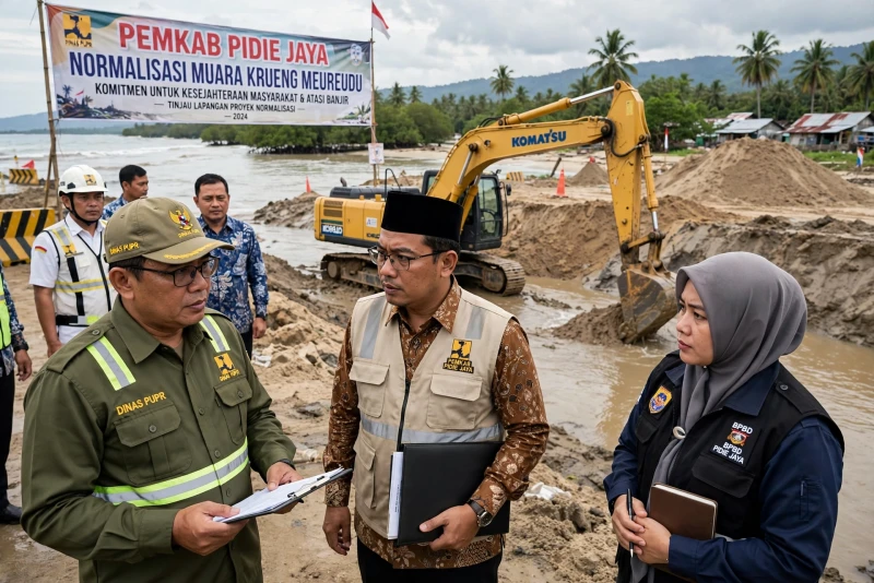 Pemkab Pidie Jaya Percepat Normalisasi Muara Krueng Meureudu
