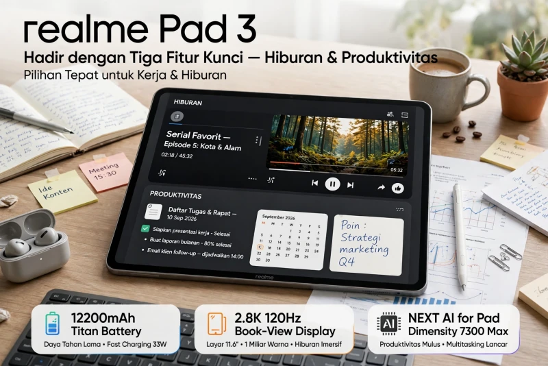 Realme Pad 3: Fitur Unggulan untuk Hiburan dan Produktivitas