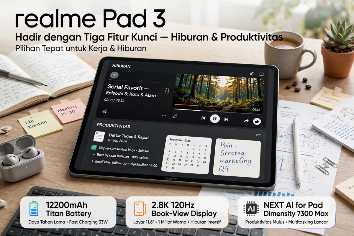 Realme Pad 3: Fitur Unggulan untuk Hiburan dan Produktivitas