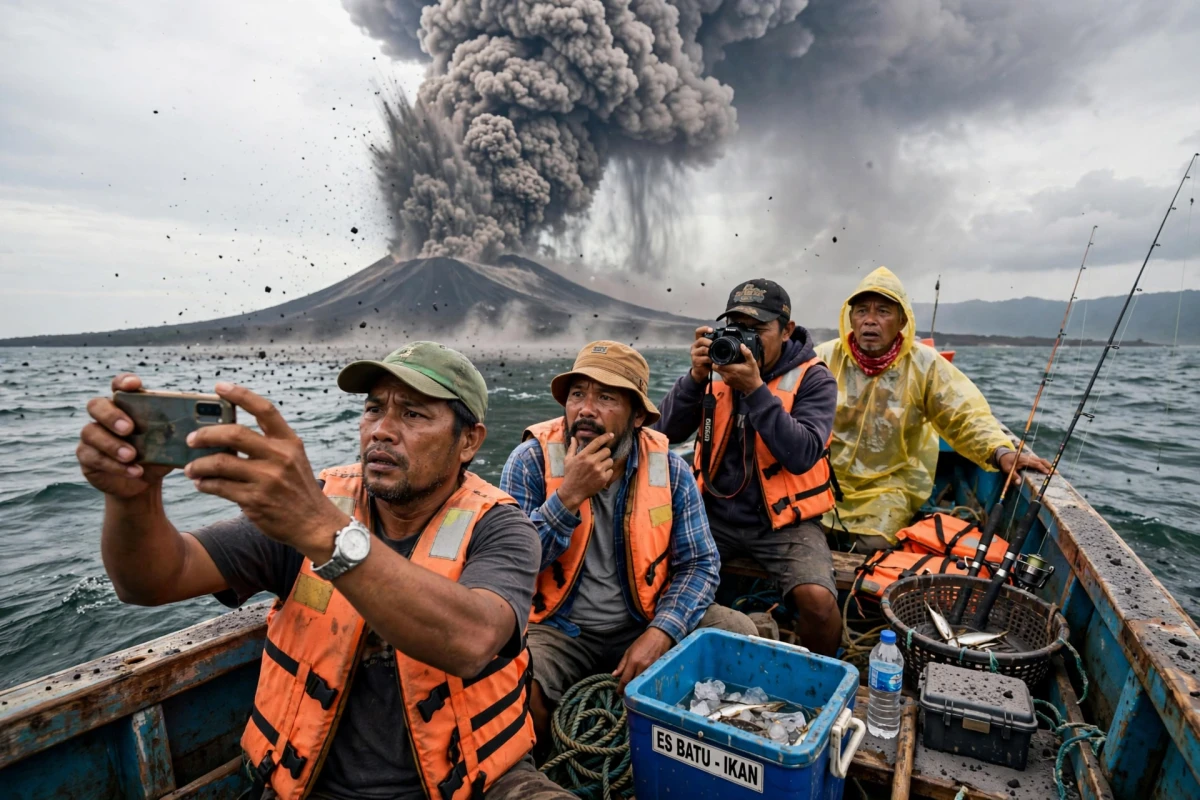 Dampak Erupsi Gunung Anak Krakatau: Rekaman Pemancing yang Mencengangkan