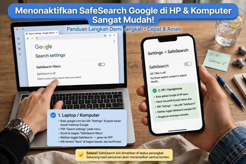 Cara Mudah Menonaktifkan SafeSearch Google di HP dan Komputer