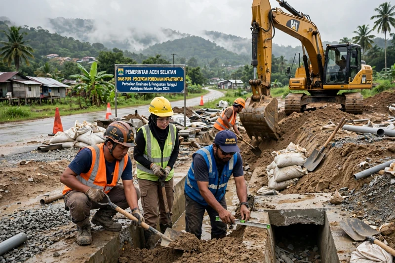 Aceh Selatan Percepat Pembenahan Infrastruktur Jelang Musim Hujan