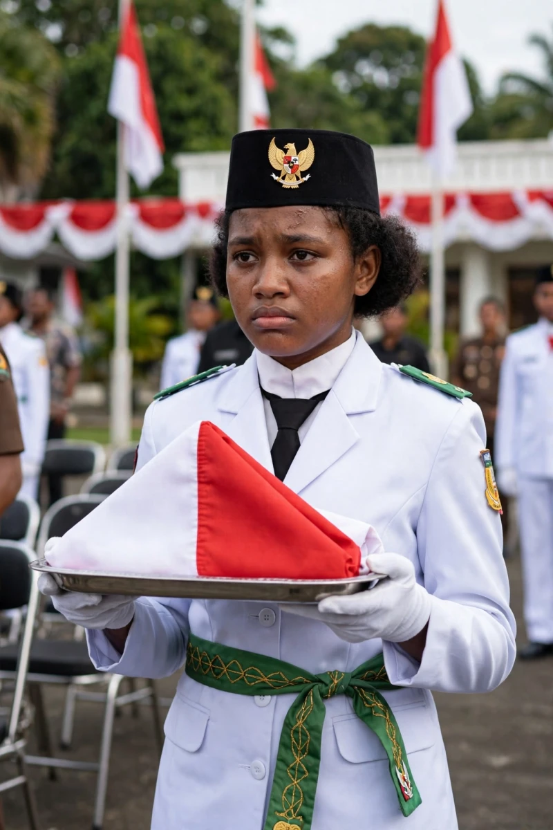 Paskibraka Asal Papua: Momen Menegangkan Saat Bawa Baki