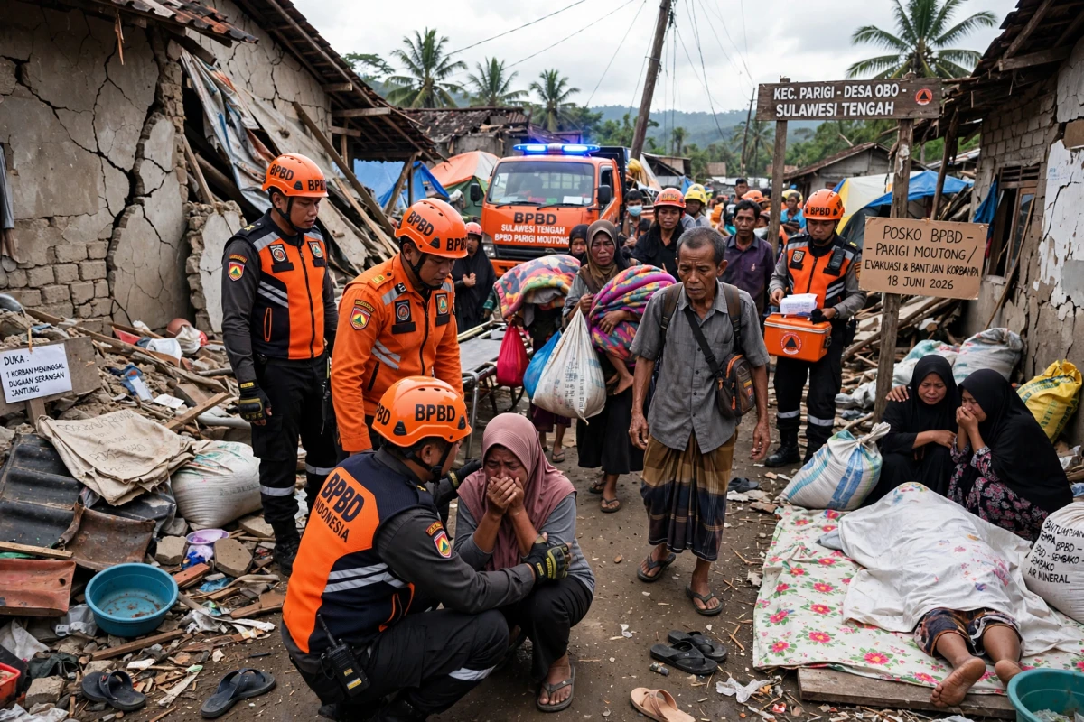 Gempa Parigi Sulteng: Satu Warga Meninggal Diduga karena Serangan Jantung