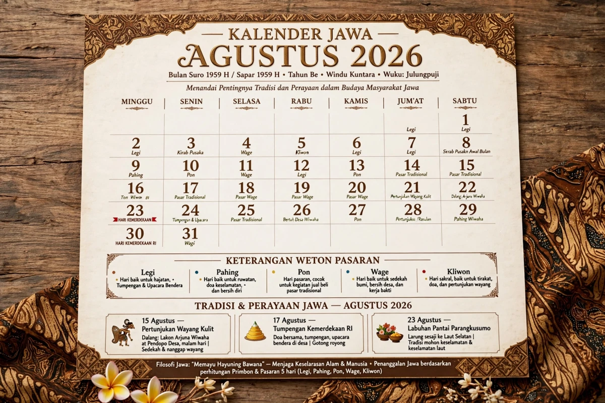 Kalender Jawa Agustus 2026: Menyambut Tradisi dan Perayaan