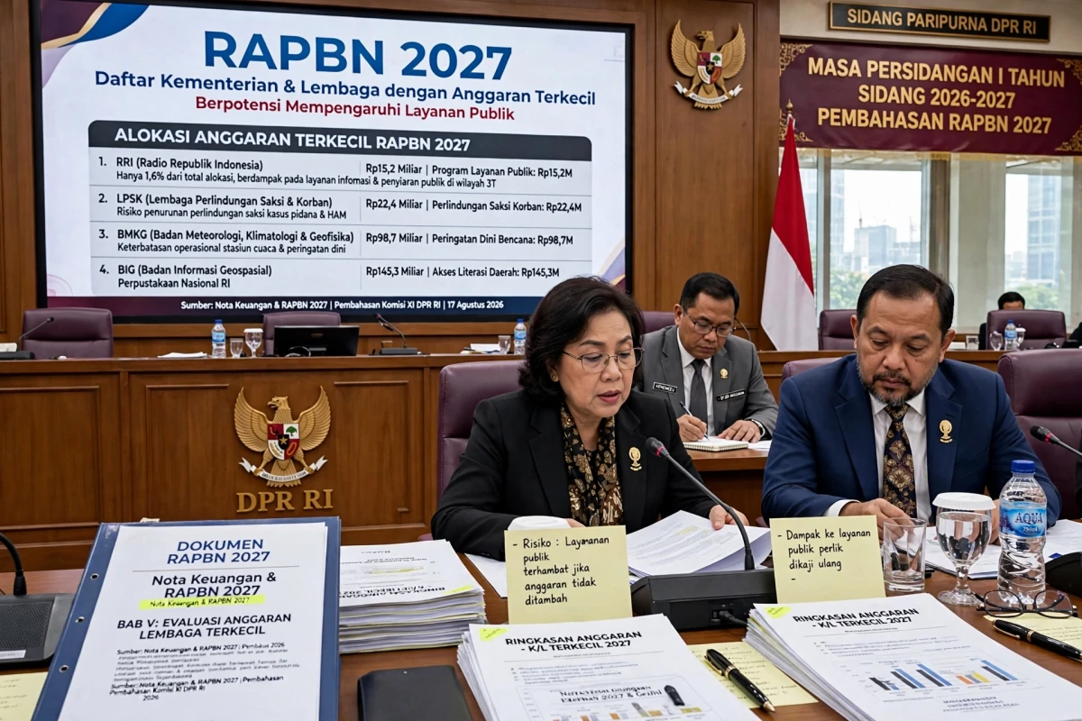 Kementerian dan Lembaga dengan Anggaran Terkecil di RAPBN 2027