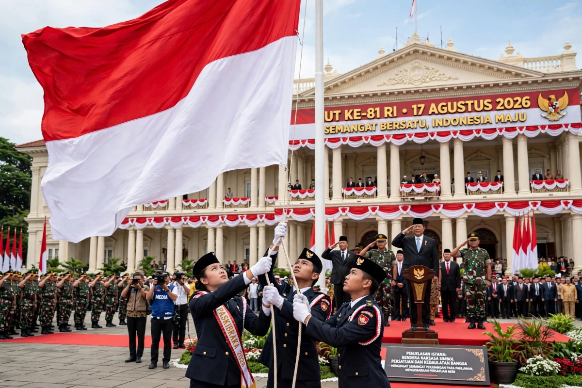 Istana Mengungkap Alasan Bendera Raksasa Prabowo Berkibar di HUT RI
