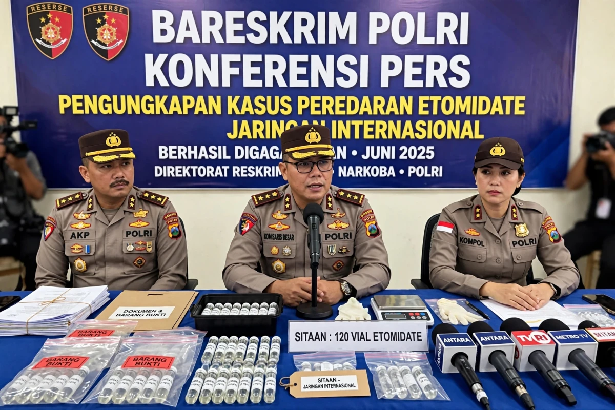 Polisi Menggagalkan Peredaran Etomidate dari Jaringan Internasional