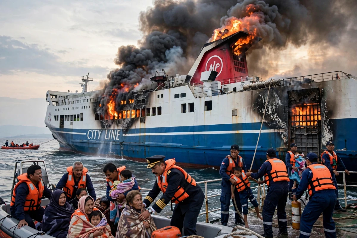 KMP Mutiara Sentosa II: Kisah Selamatnya Nahkoda dan ABK dari Kebakaran