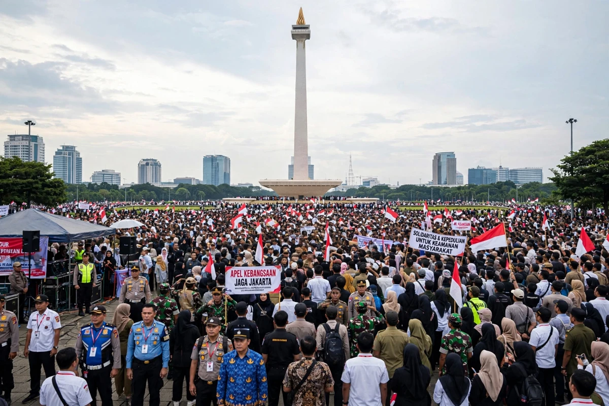 11 Ribu Orang Ramaikan Apel Kebangsaan Jaga Jakarta