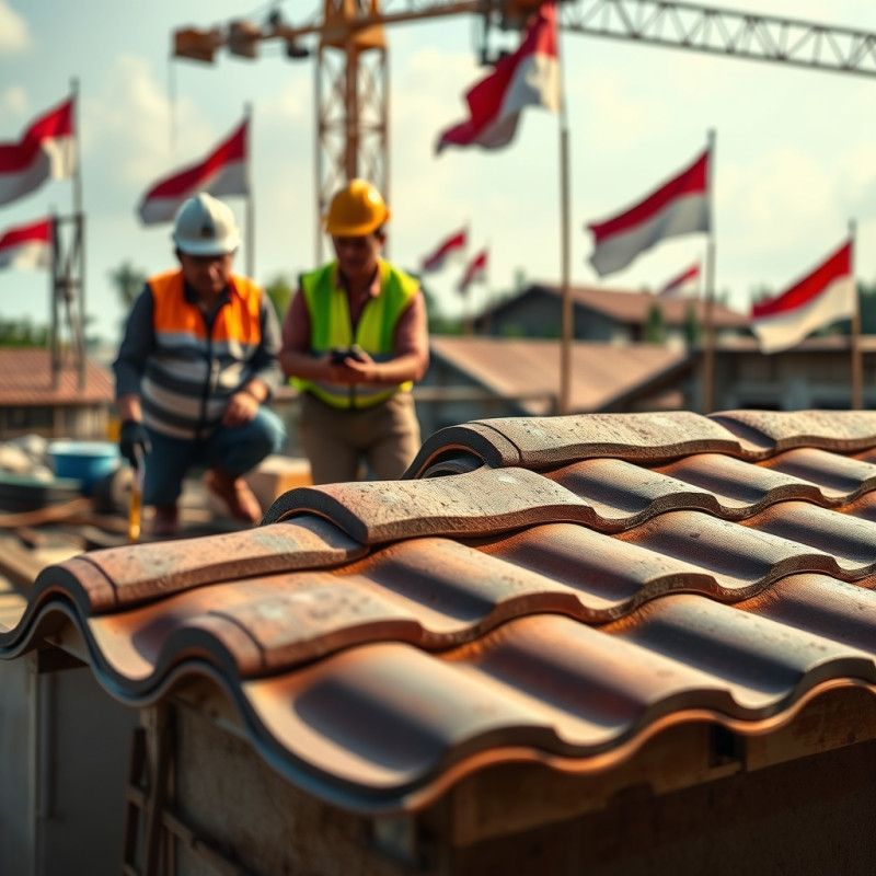 Prabowo Uji Kekuatan Genteng Buatan BRIN di Lokasi Proyek